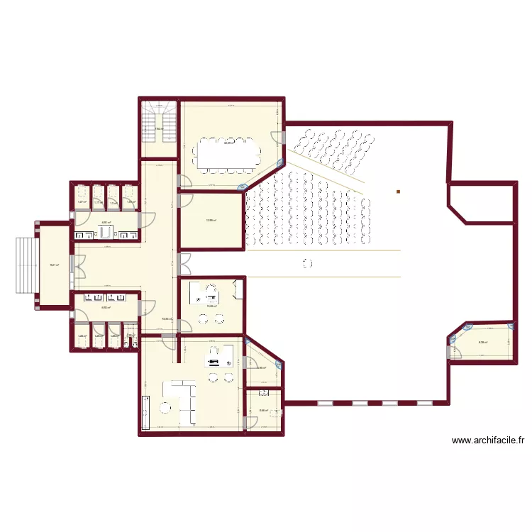 PLAN EGLISE SION KOUN. Plan de 19 pièces et 191 m²