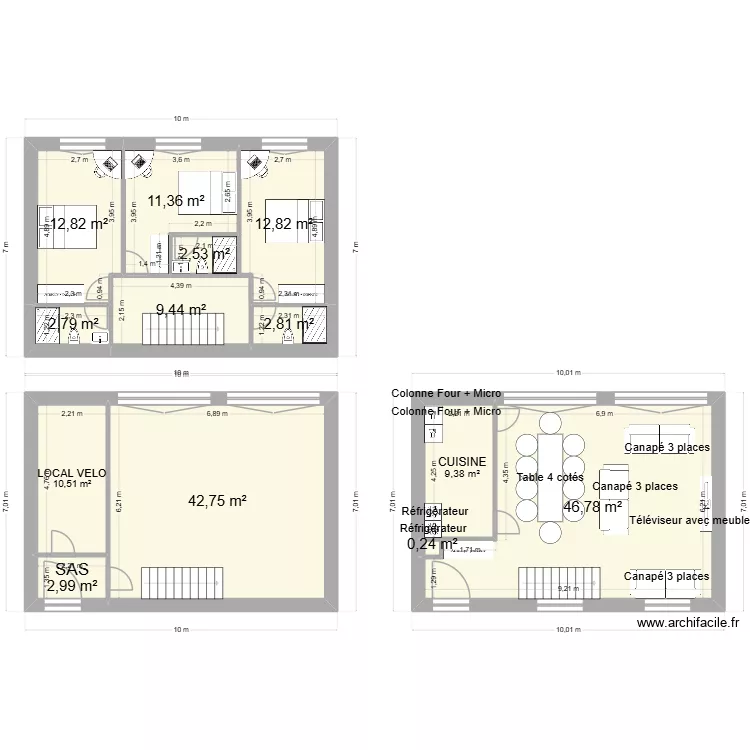 COLOC A 9 CHAMBRES - CHATOU. Plan de 13  et 167 m²