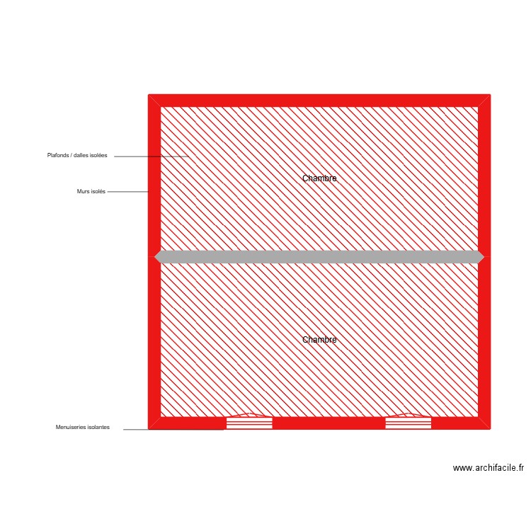 EL FILALI étape 2 étage. Plan de 2 pièces et 44 m2