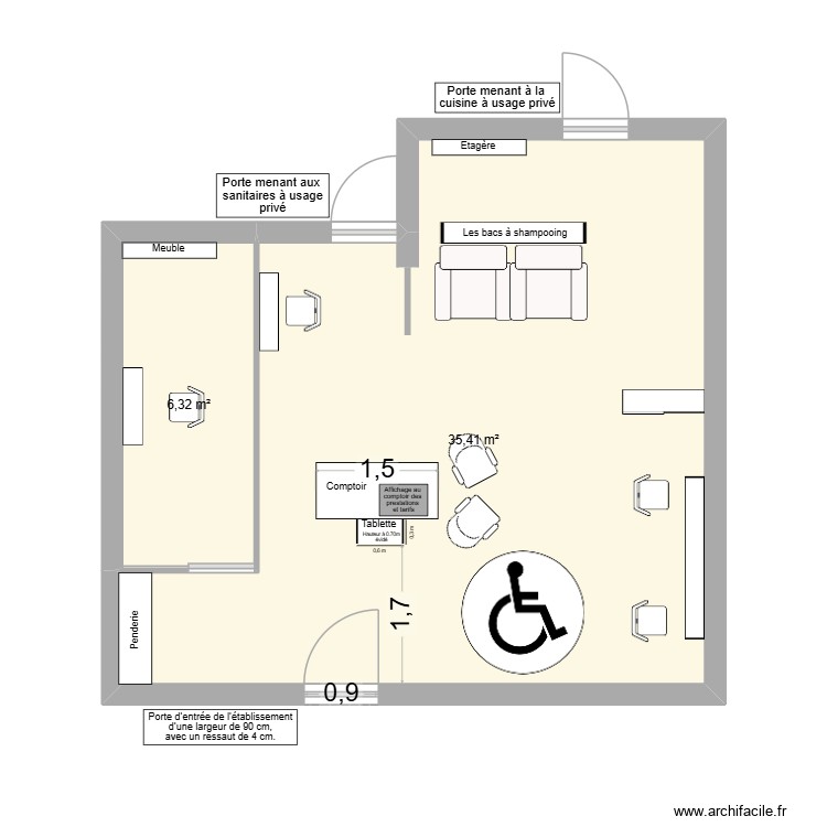 SALON DE COIFFURE COMPIEGNE. Plan de 0 pièce et 0 m2 SALON DE COIFFURE COMPIEGNE. Plan de 0 pièce et 0 m2
