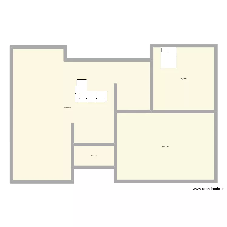 2.0. Plan de 4  et 189 m²