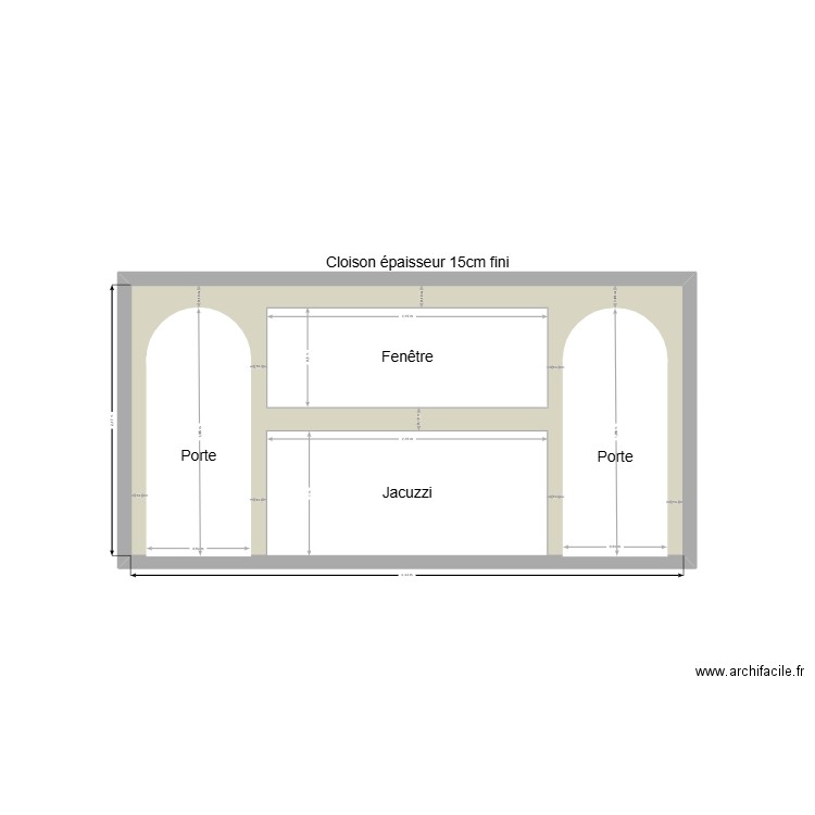 Cloison SPA. Plan de 1 pièce et 10 m2