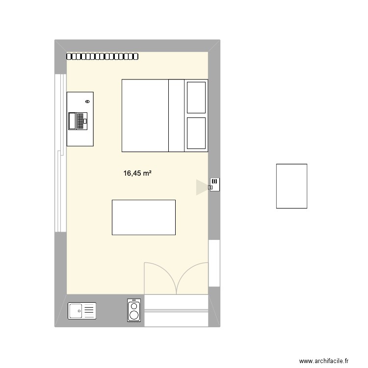 Chez nous. Plan de 1 pièce et 16 m2