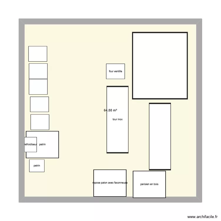 thaon dernier. Plan de 1  et 65 m²
