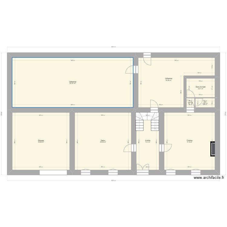 BELLEVIGNE RDC. Plan de 9 pièces et 223 m2