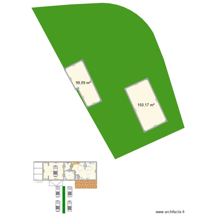 Projet Extension Maison. Plan de 11 pièces et 263 m2
