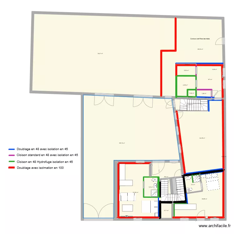 Placo RDC CDL. Plan de 