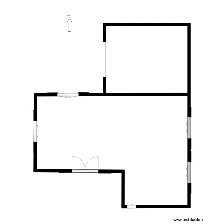 maison garage veranda. Plan de 1 pièce et 44 m2
