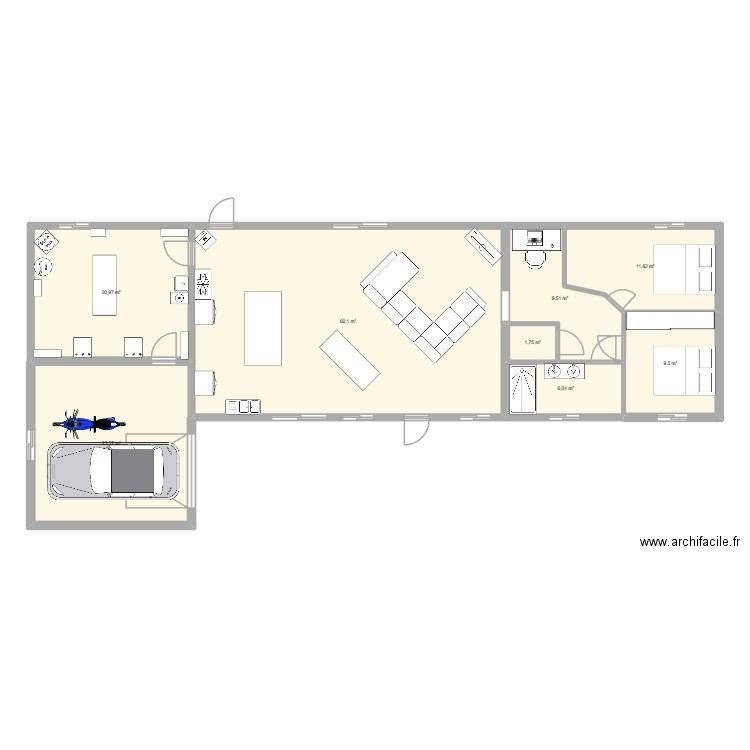 Maison ribérac 2. Plan de 8 pièces et 145 m2