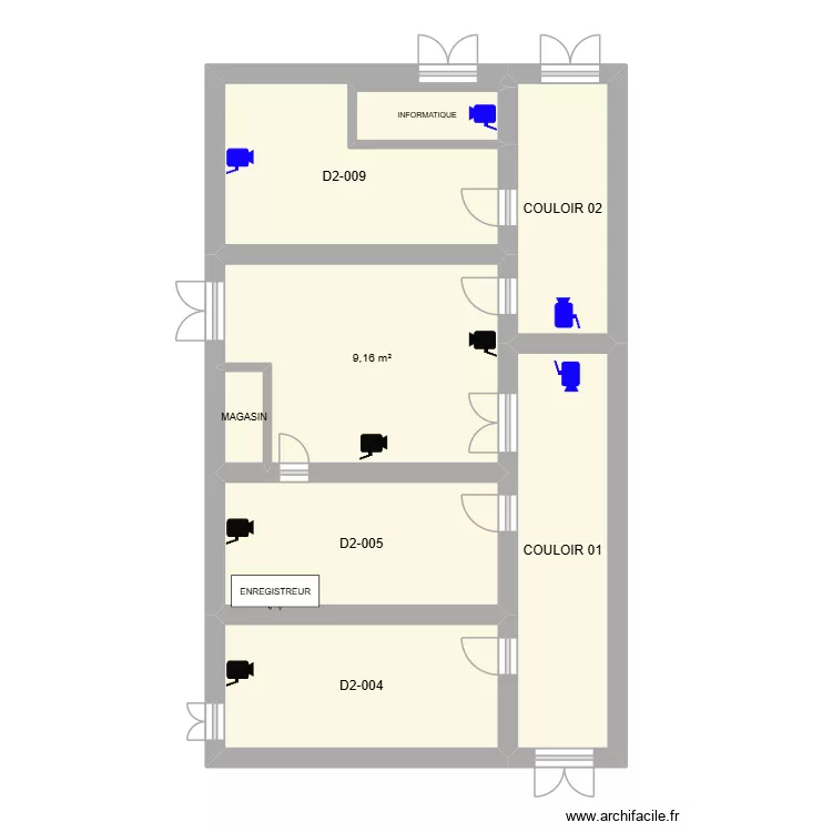 camera. Plan de 8  et 41 m²