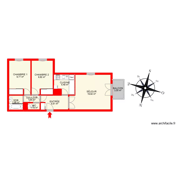 BI 34874. Plan de 14  et 76 m²