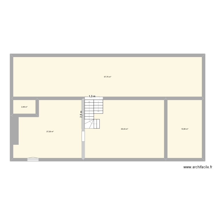 Etage1. Plan de 5 pièces et 138 m2