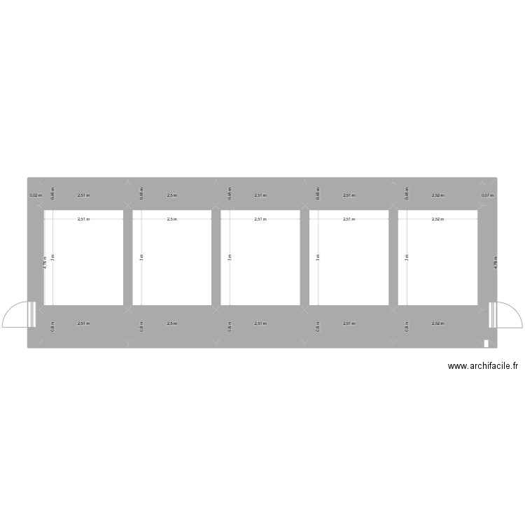 Padel 2. Plan de 17 pièces et 54 m2