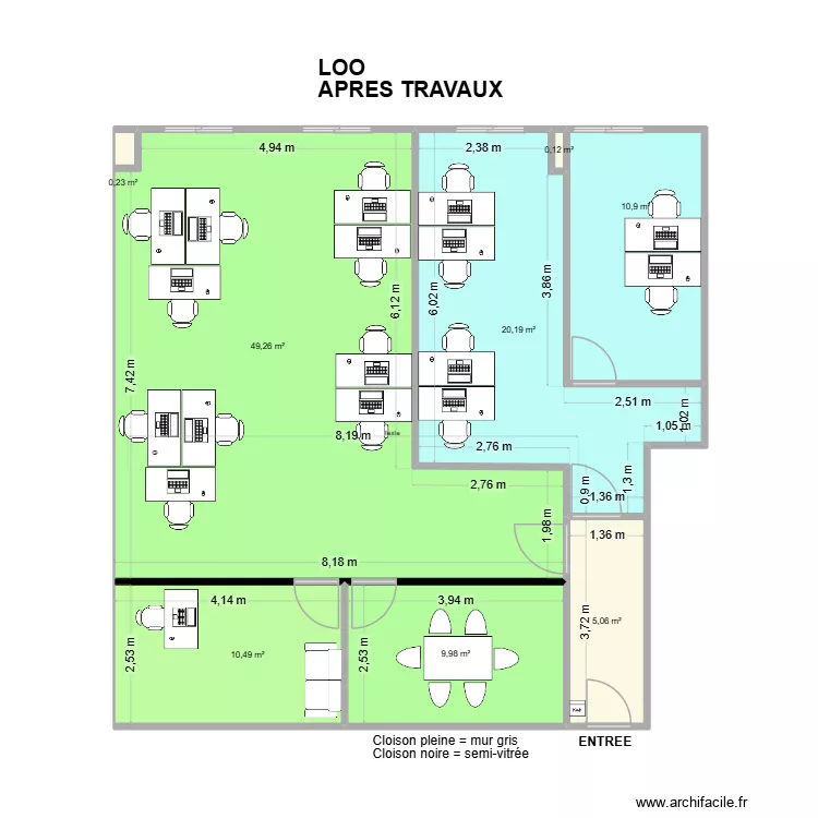 Plan LOO Am&eacute;nag&eacute;. Plan de 