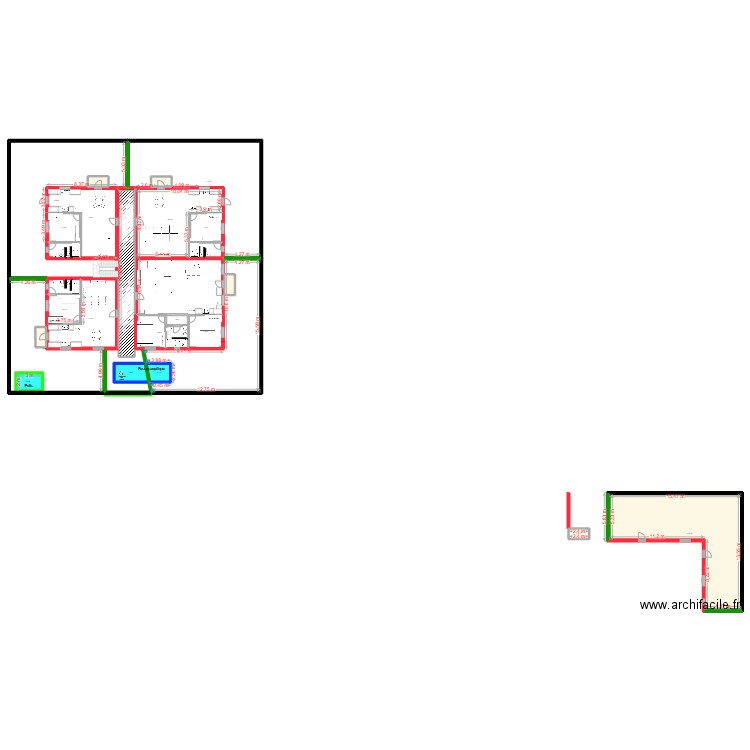 Mars - Etage Avec cotes. Plan de 28 pièces et 875 m2