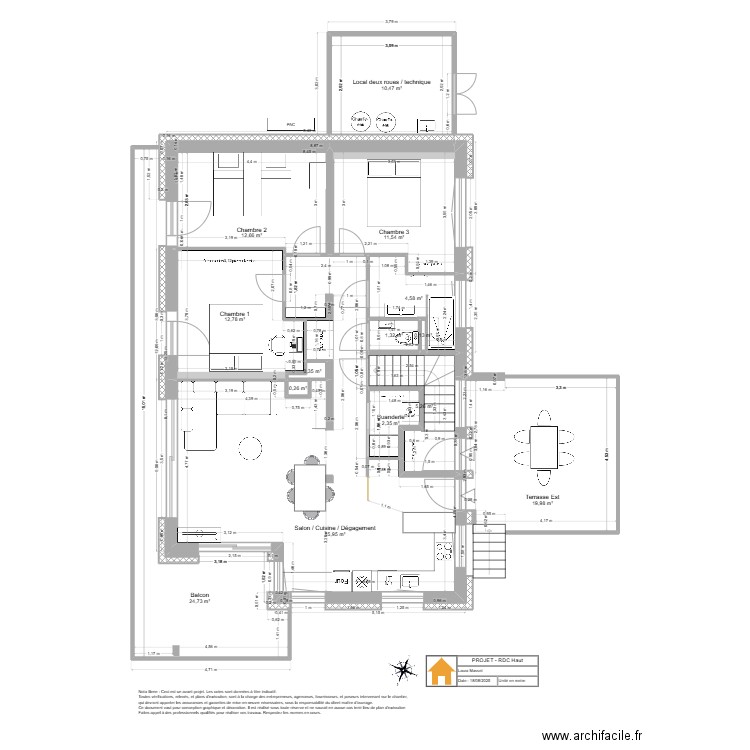 Viuz - RDC Haut - Projet. Plan de 14 pièces et 152 m2
