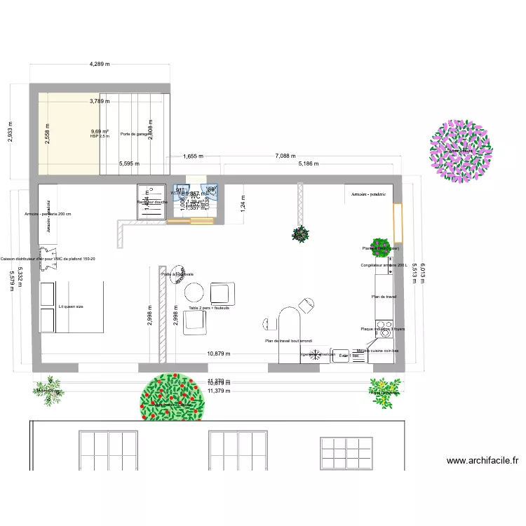 CASA Juillac mejor. Plan de 2  et 11 m²
