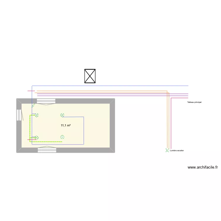 Schéma électrique Salle de bain. Plan de 1 et 11 m² Schéma électrique Salle de bain. Plan de 1 et 11 m²