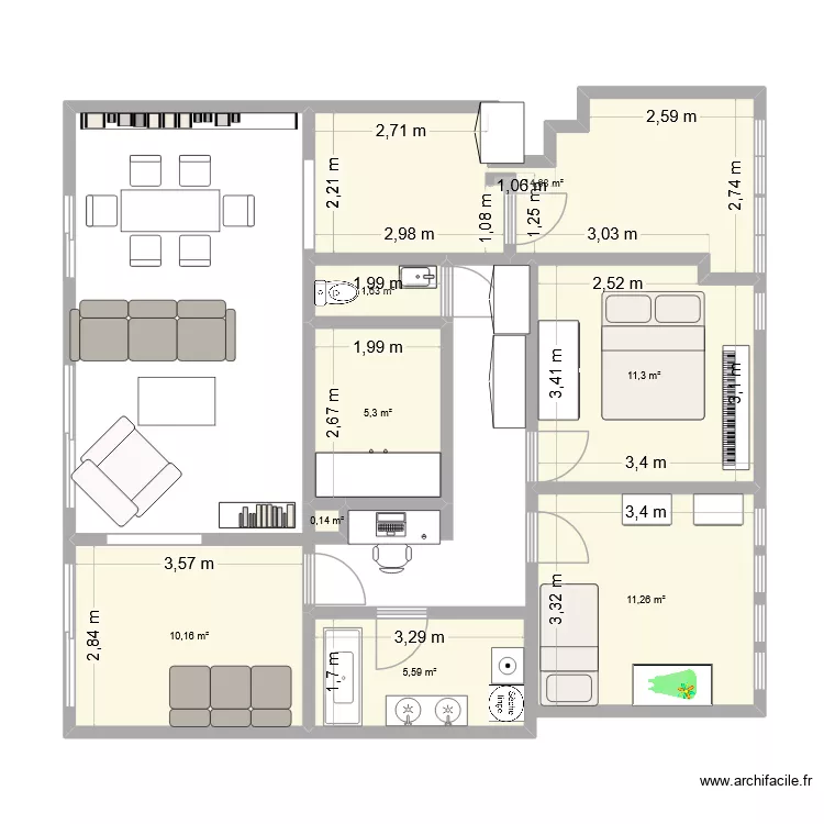Plan-appt. Plan de 8 Pièces et 60 m² Plan-appt. Plan de 8 Pièces et 60 m²