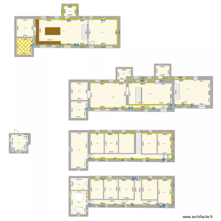 etage heron2. Plan de 57  et 529 m²