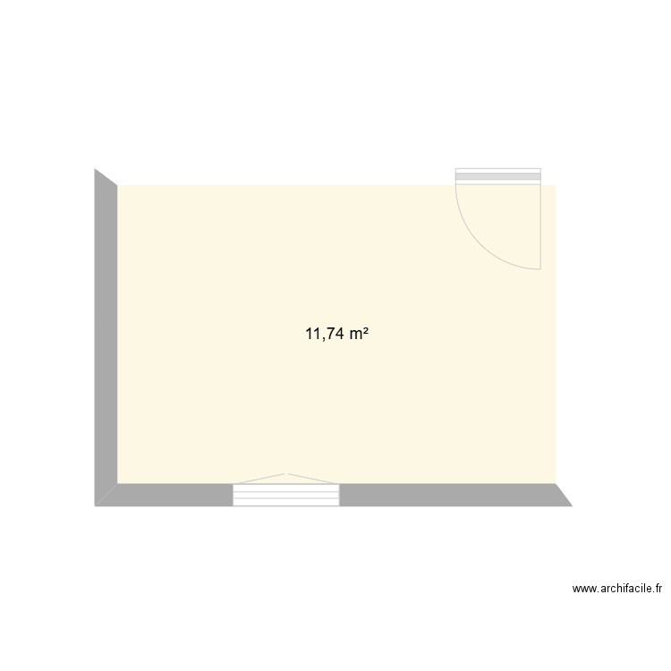 maquette. Plan de 1 pièce et 12 m2