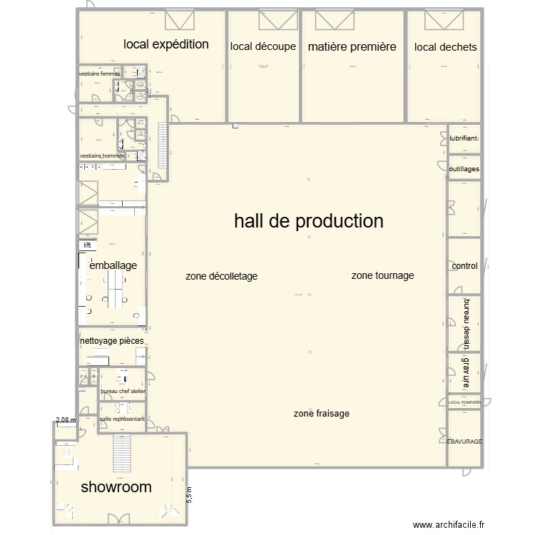 ATELIER FRAIPONT NEW  PLAN MACHINES vierge 2. Plan de 45 pièces et 3888 m2
