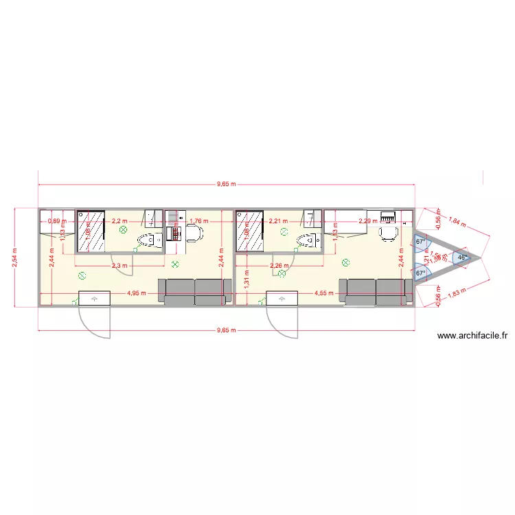 T21. Plan de 5  et 24 m²