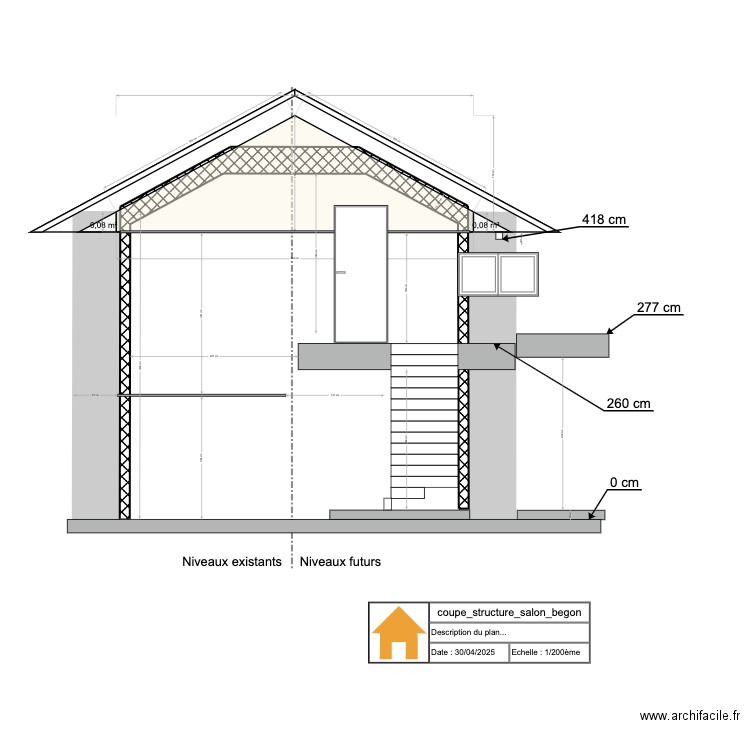 coupe_structure_salon_begon. Plan de 0 pièce et 0 m2