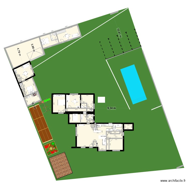 acqueduc30. Plan de 24 pièces et 264 m2