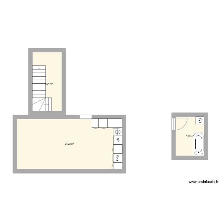 teste plan. Plan de 3 pièces et 37 m2