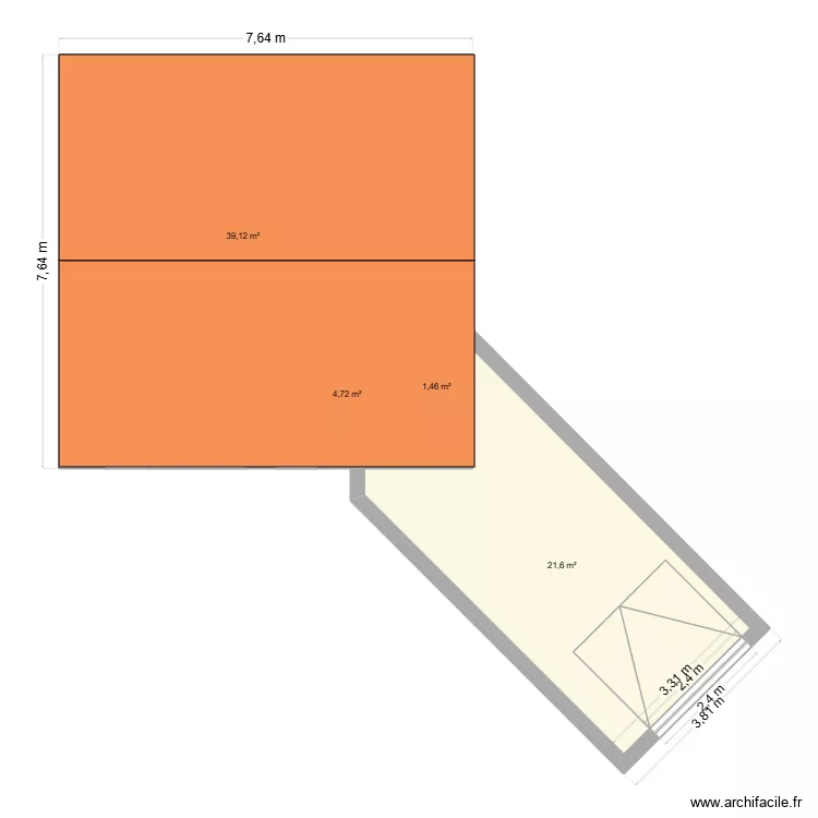 42 Avnue du bois. Plan de 4  et 67 m²