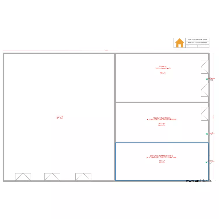 Garge autobus Boucherville Varenne. Plan de 