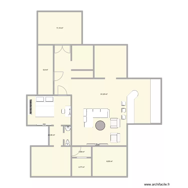 Sous-sol. Plan de 7 et 113 m² Sous-sol. Plan de 7 et 113 m²