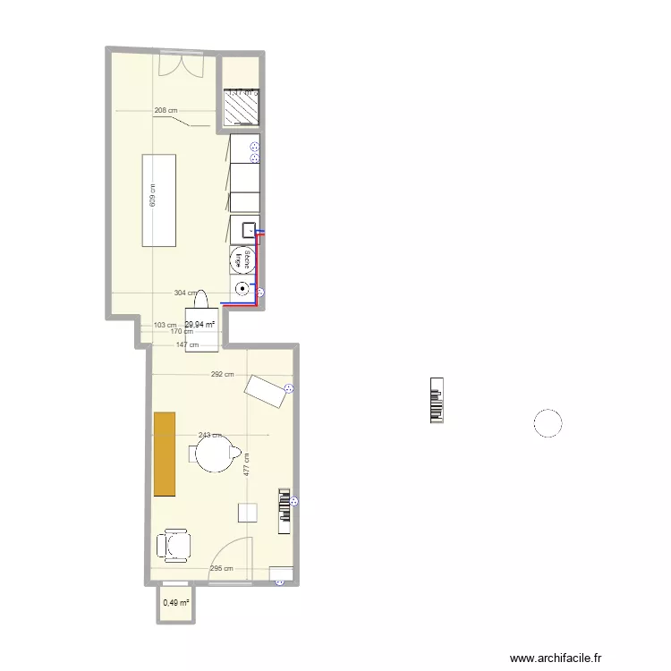 SALON COIFFURE. Plan de 