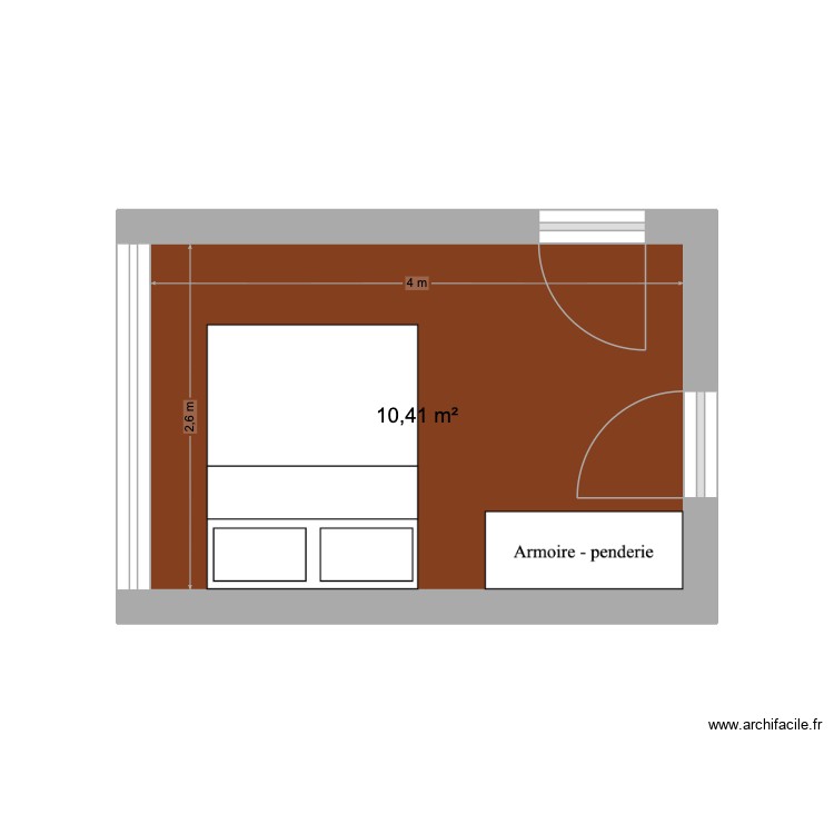 Chambre Boulbi. Plan de 0 pièce et 0 m2