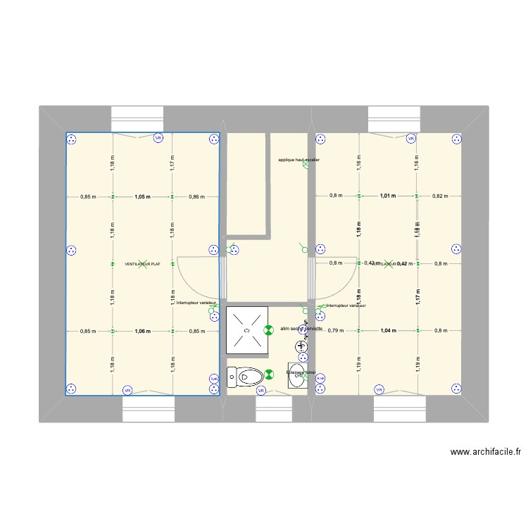 Etage Clavières. Plan de 0 pièce et 0 m2