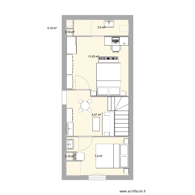 counozouls. Plan de 7 pièces et 31 m2