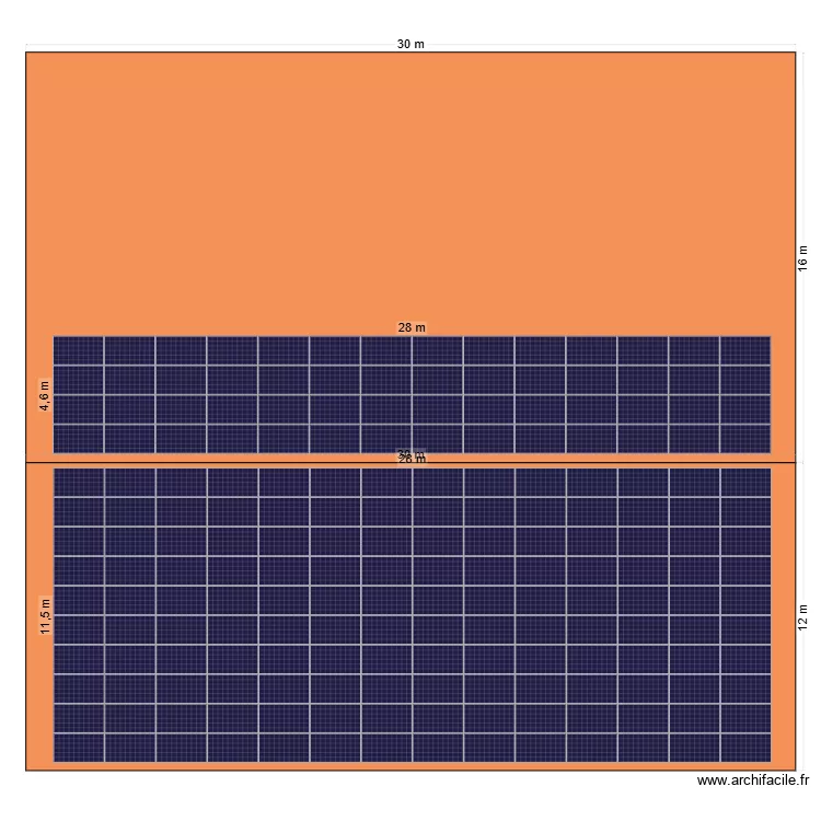 chandelier 196 modules 500wc. Plan de 