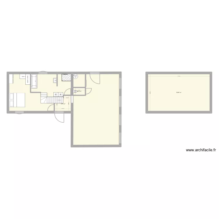 maison. Plan de 3  et 41 m²