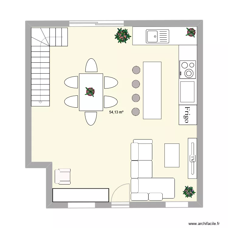 Maison Cosmique. Plan de 1  et 54 m²
