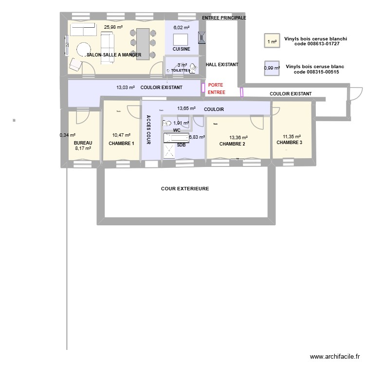 SCI LE POUZIN-APPARTEMENT RDC. Plan de 0 pièce et 0 m2