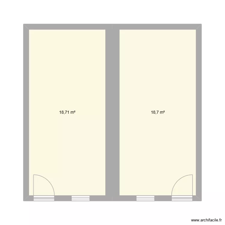 Plan studio 1. Plan de 2  et 37 m²