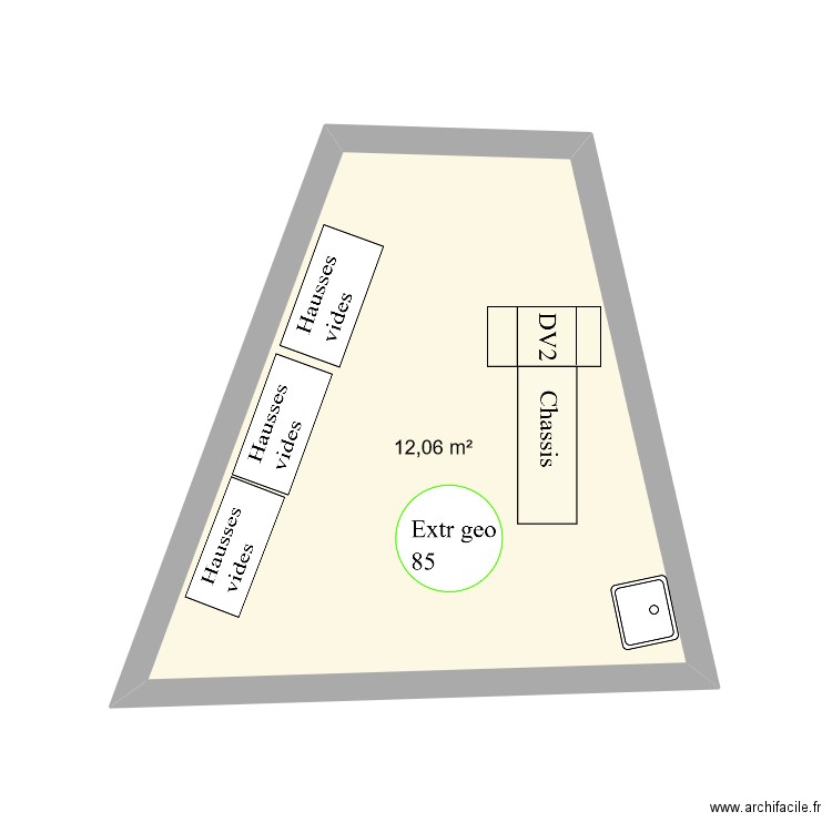 plan seb. Plan de 1 pièce et 12 m2