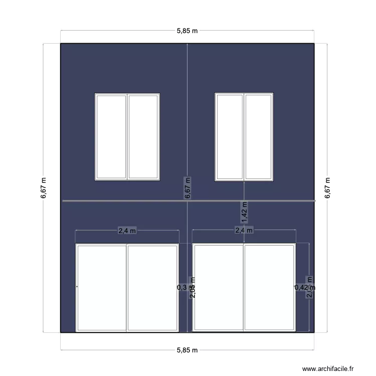 face arri&egrave;re new. Plan de 