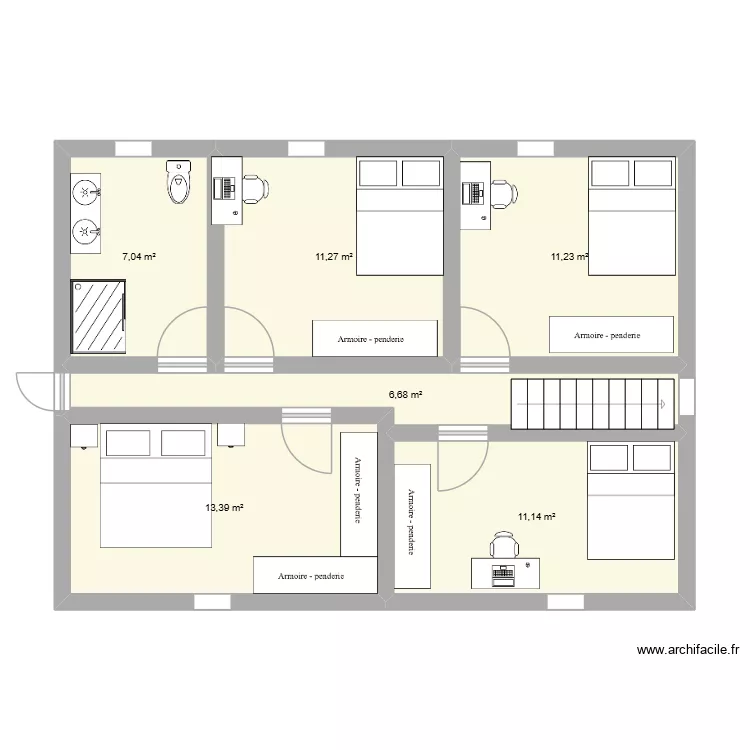 mag1. Plan de 6  et 61 m²