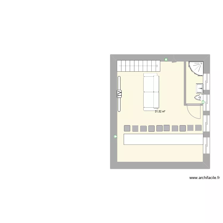 1 er etage projet constructio bordinas. Plan de 1  et 32 m²