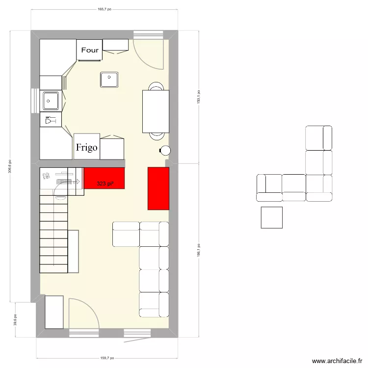 maison. Plan de 1  et 30 m²