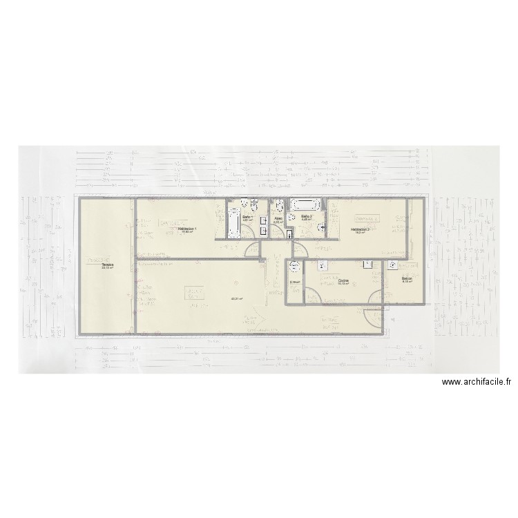 Plan APD Dragonera Laurent. Plan de 10 pièces et 131 m2
