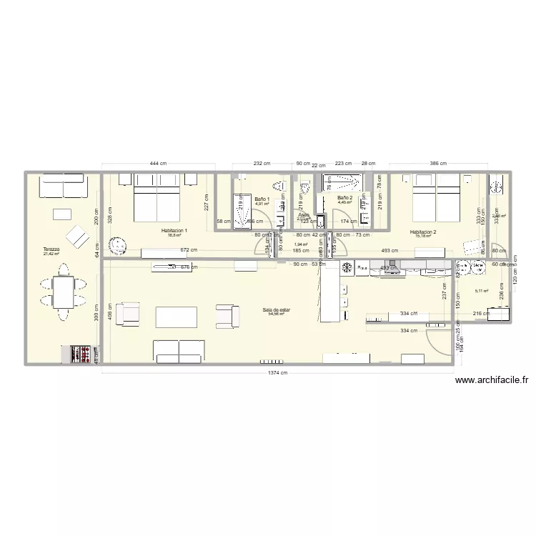 Plan APD Dragonera Laurent. Plan de 12 pièces et 132 m²