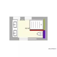 Plan de salle de douche WC